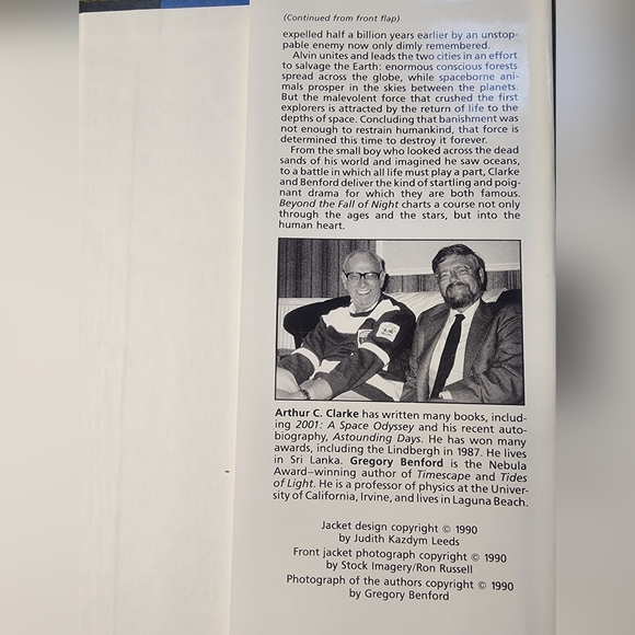 Beyond the Fall of Night by Arthur C Clark and Benford Vintage SciFi Hardcover - Picture 4 of 4